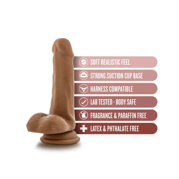 Blush Novelties Female Sex Toys Dr Skin Dr Jeffrey 65inch Dildo with Balls Realistic Pleasure in Medium Tan