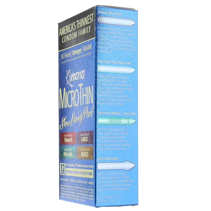 Kimono MircoThin Sheer Variety Pack Condoms in 12 Pack Kimono Female Sex Toys