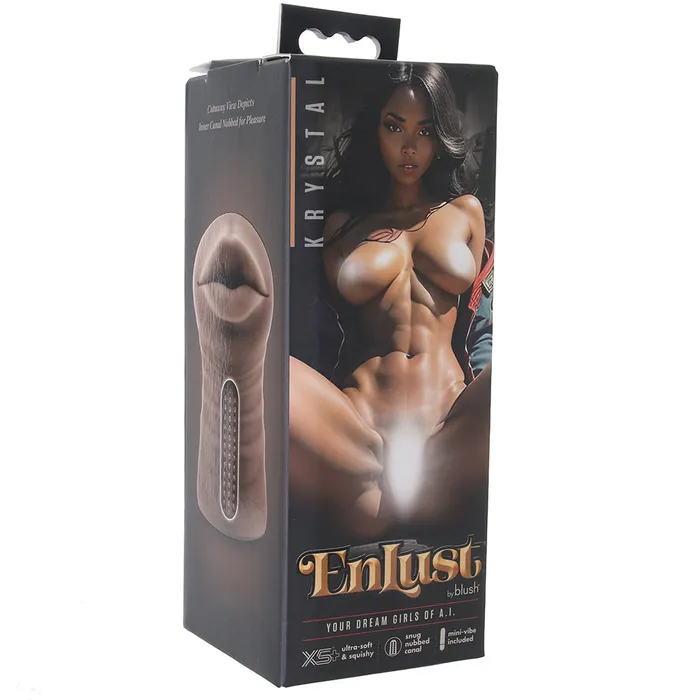 Male Sex Toys Blush Enlust Krystal AI Vibrating Mouth Stroker