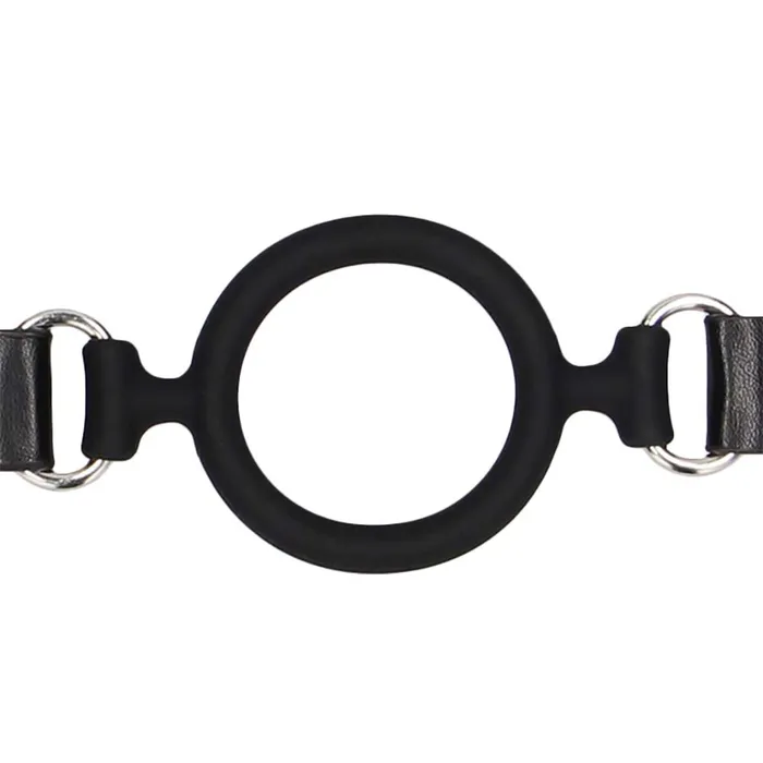 Shots Toys Anal Black White Strapped Silicone Ring Gag Shots Toys Anal Black White Strapped Silicone Ring Gag
