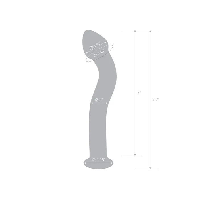 Female Sex Toys Gls 75 Blue Wave Curved Glass Dildo with Tapered Base