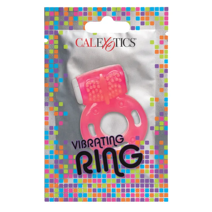 Male Sex Toys Foil Pack Vibrating Ring Pink Calexotics