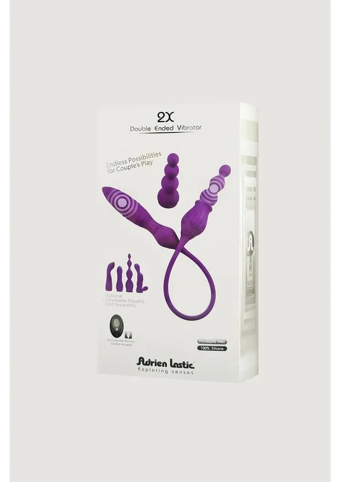 Female Sex Toys Adrien Lastic 2x Rechargeable Silicone Double Vibrator with Remote Control