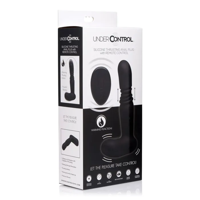 Male Sex Toys XR Brands Under Control Silicone Thrusting Anal Plug With Remote Control