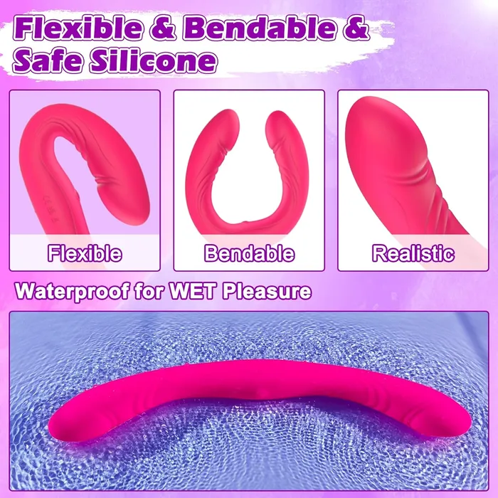 Double O Heaven 10 Function Vibrating Silicone Double Penetration Dildo 135in Adorime Female Sex Toys