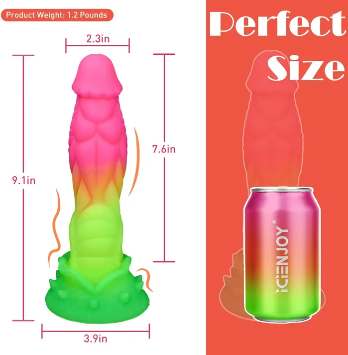 Laphwing Female Sex Toys Nightdemon 91 Huge Luminous Dildo With Realistic Glans Laphwing