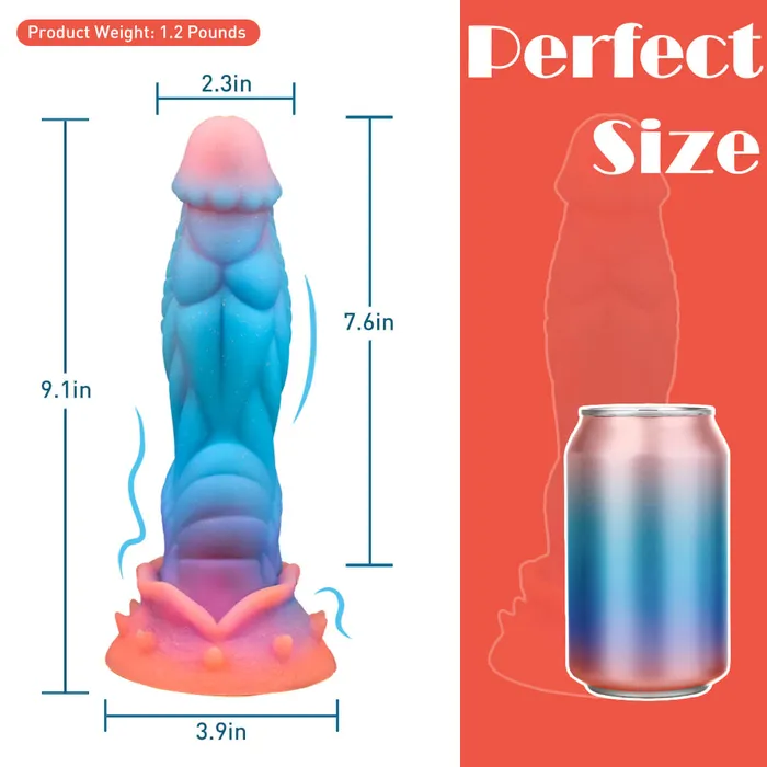 Laphwing Female Sex Toys Nightdemon 91 Huge Luminous Dildo With Realistic Glans Laphwing