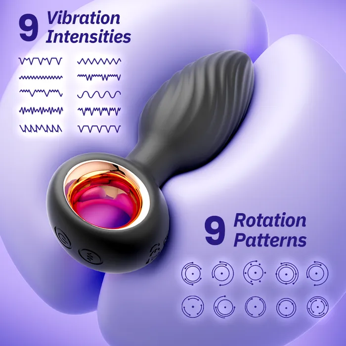 Oronova Male Sex Toys Rotating Anal Butt Blug Vibration Handle