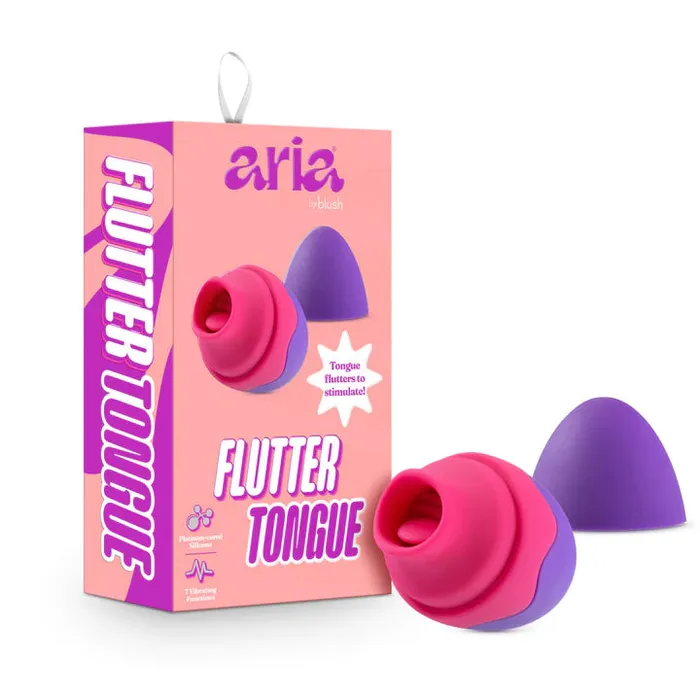 Aria Flutter Tongue Purple 25Inch Vibrating Rechargeable Mini Vibrator Blush Female Sex Toys