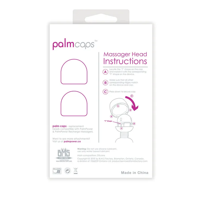 BMS Female Sex Toys PalmCaps Attachment 2 Pk