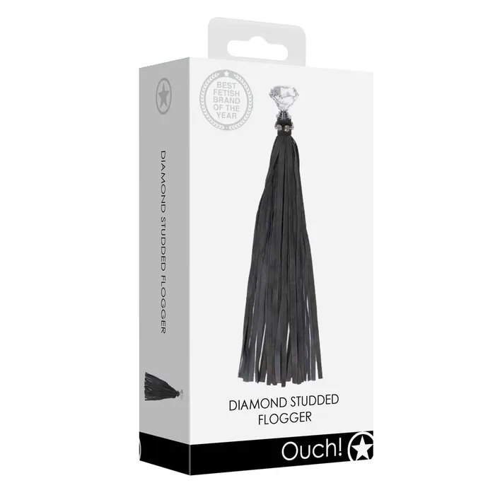 Couples Shots Media Ouch Diamond Studded Faux Leather Flogger