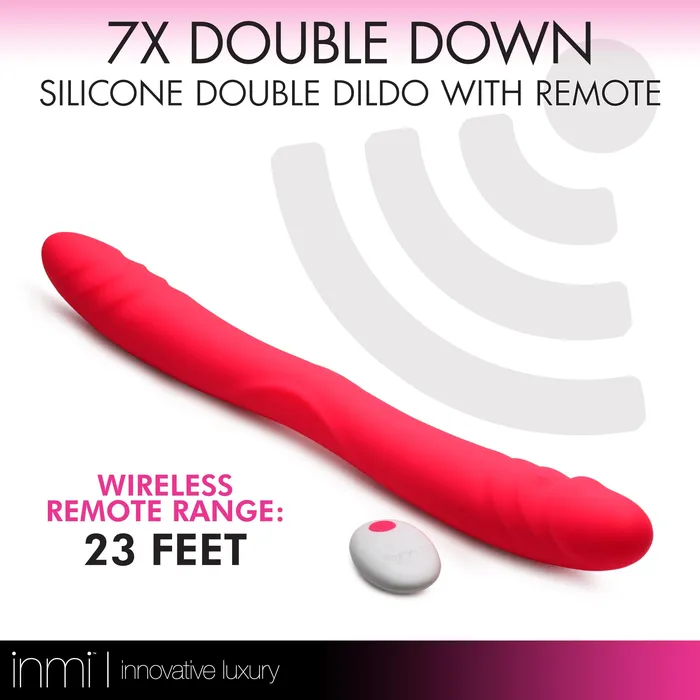 Female Sex Toys Inmi 7X Double Down Silicone Double Dildo with Remote