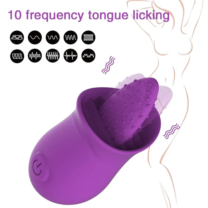 Female Sex Toys Lusty Age Clitoral Tongue Vibrator with 10 Strong Vibration Modes