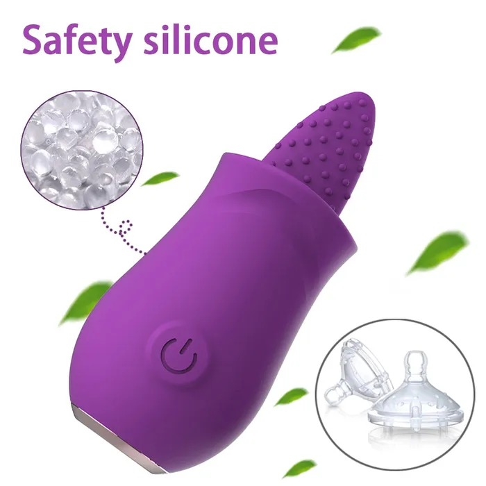 Female Sex Toys Lusty Age Clitoral Tongue Vibrator with 10 Strong Vibration Modes