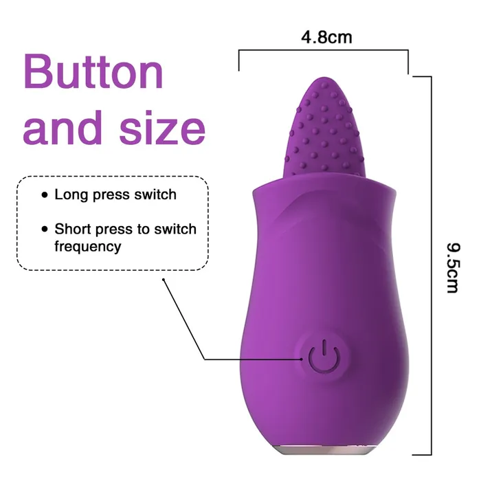 Female Sex Toys Lusty Age Clitoral Tongue Vibrator with 10 Strong Vibration Modes