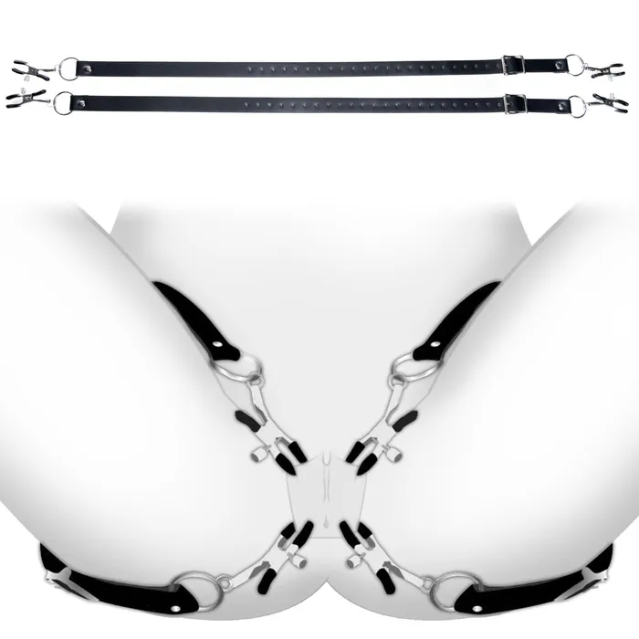 Master Series Female Sex Toys The Spread Labia Spreader Straps with Clamps