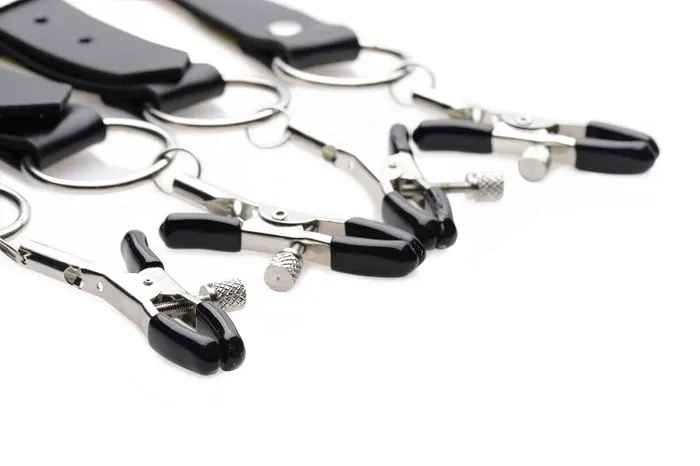 Master Series Female Sex Toys The Spread Labia Spreader Straps with Clamps