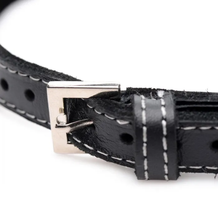 Master Series Restraints Fierce Vixen Leather Choker with Rhinestones