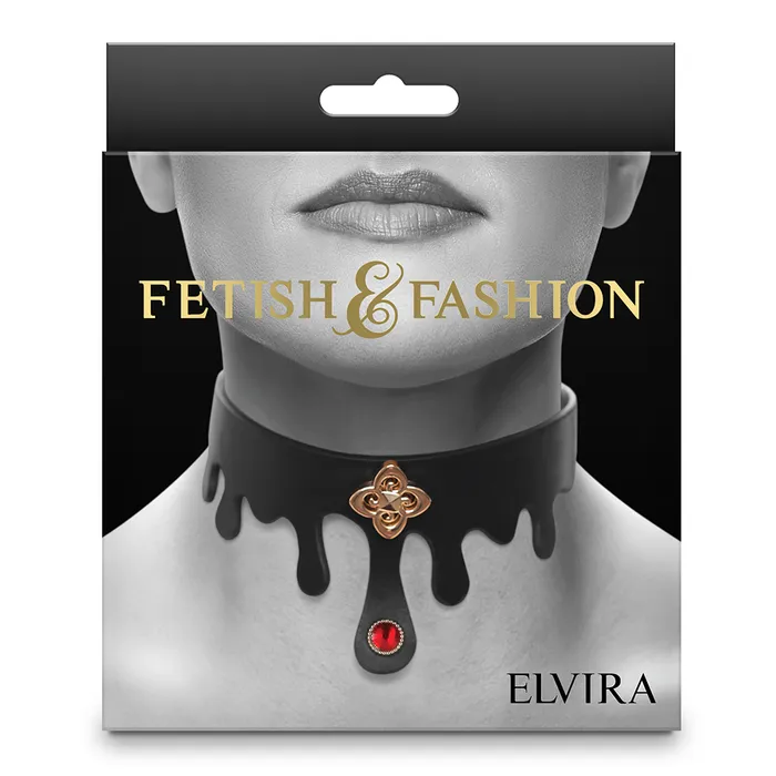 ns novelties Fetish Fashion Elvira Faux Leather Drip Choker Couples