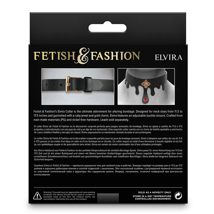 ns novelties Fetish Fashion Elvira Faux Leather Drip Choker Couples