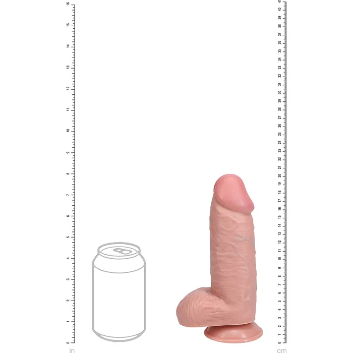 Shots Media Female Sex Toys RealRock 8 Extra Thick Realistic Dildo With Balls Suction Cup