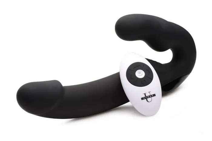 Strap U Female Sex Toys Urge Black Silicone Strapless Strap On With Remote