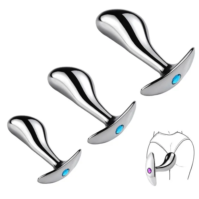 Unisex metal anal beads butt plug Lusty Age Anal