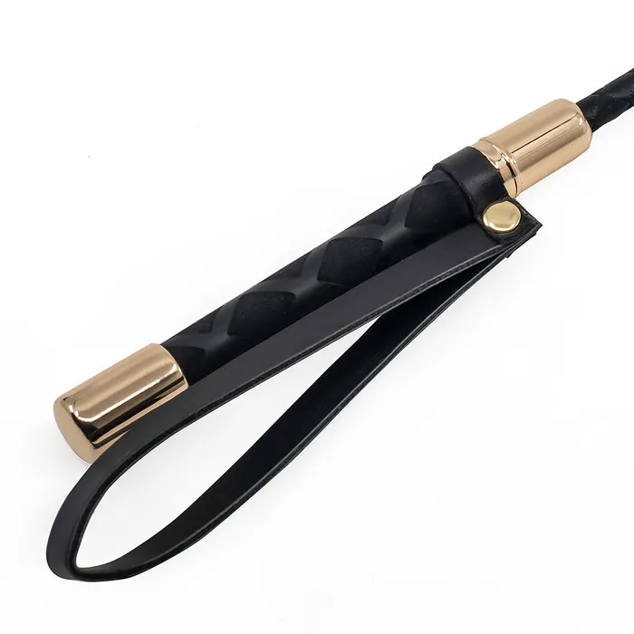 Vibrators Poison Rose Gold Tipped Short Riding Crop Poison Rose